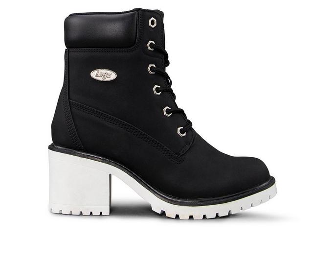 Women's Lugz Clove Heeled Booties in Black/White color