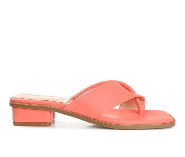 Women's Journee Collection Mina Dress Sandals in Coral color