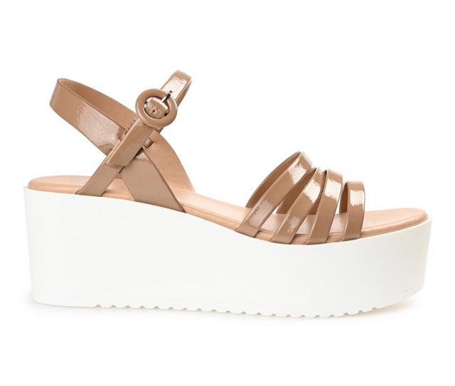 Women's Journee Collection Mirrage Platform Sandals in Mocha color
