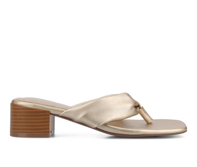 Women's Journee Collection Seelah Dress Sandals in Champagne color