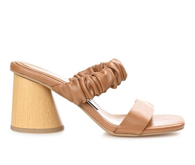 Women's Journee Collection Fayth Dress Sandals in Tan color