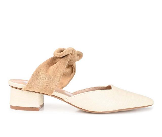 Women's Journee Collection Melora Mules in Off White color