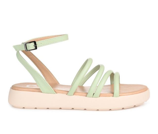 Women's Journee Collection Palomma Platform Sandals in Sage color