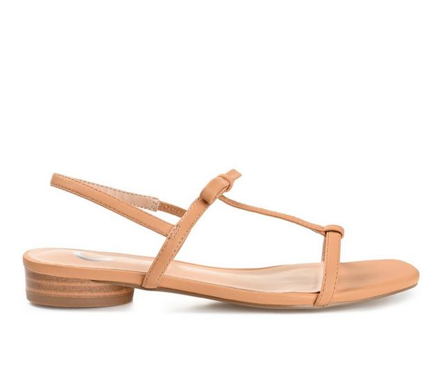 Women's Journee Collection Zaidda Flat Sandals in Tan color