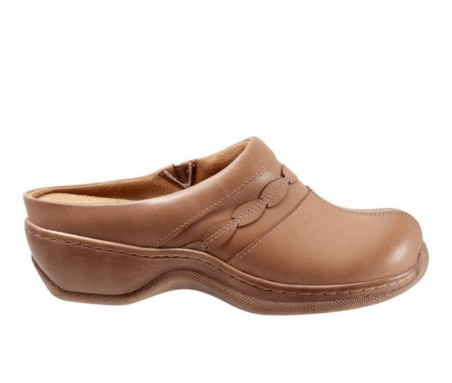 Women's Softwalk Amber Heeled Clogs in Tan color