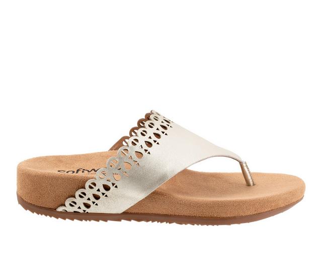 Women's Softwalk Bethany Thong Sandals in Champagne Met color