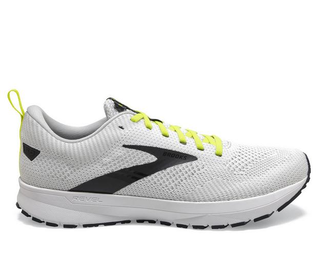 Men's Brooks Revel 5 Running Shoes in White/Oyster color