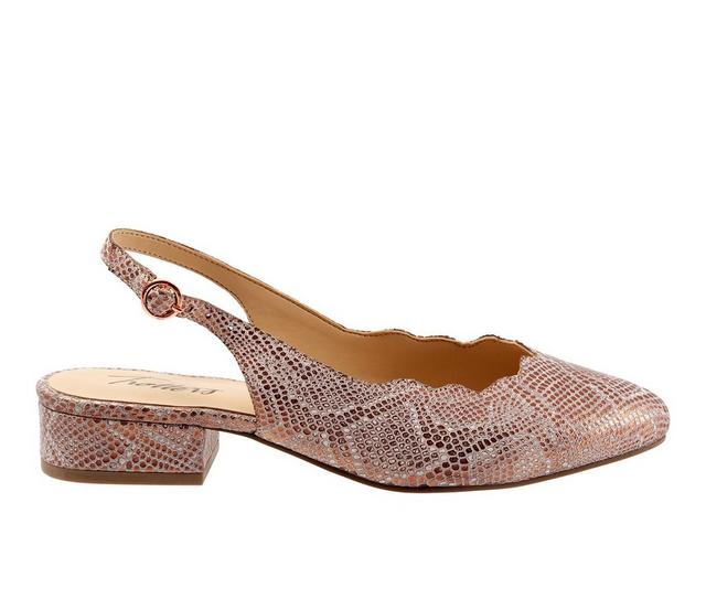 Women's Trotters Joselyn Slingback Pumps in Rose Gold Snake color