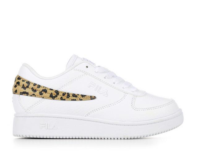 Girls' Fila Little Kid & Big Kid A-Low Sneakers in White/Leopard color