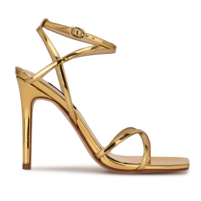 Women's Nine West Tidle Stiletto Sandals in Bronze color