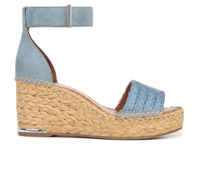 Women's Franco Sarto L-Clemens 5 Wedge Sandals in Denim Blue color