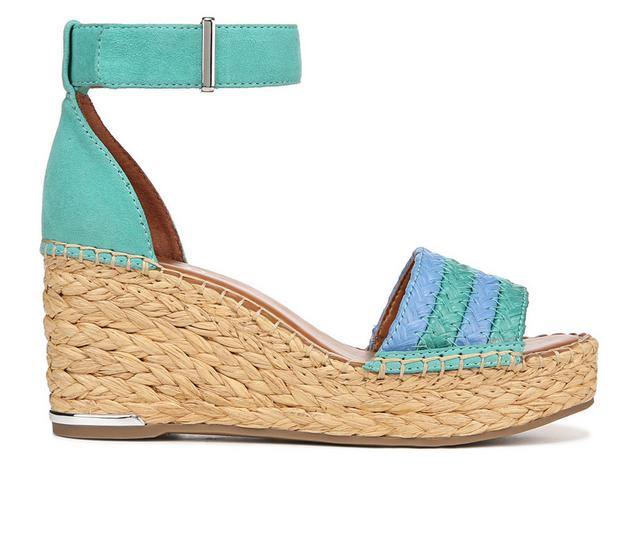 Women's Franco Sarto L-Clemens 5 Wedge Sandals in Teal Green color