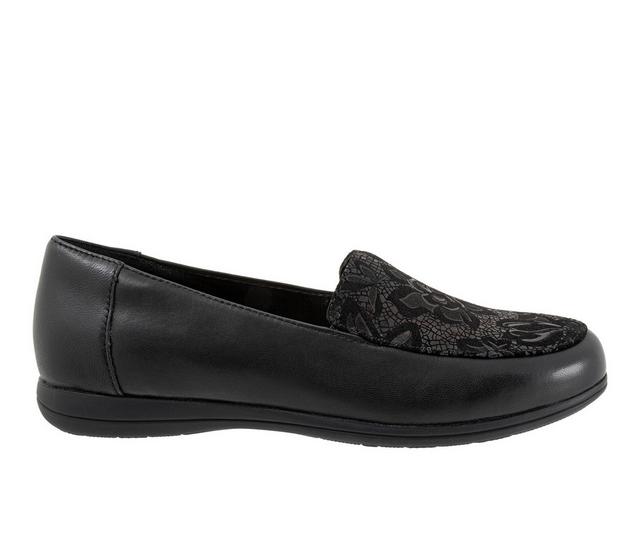 Women's Trotters Deanna Loafers in Black Floral color