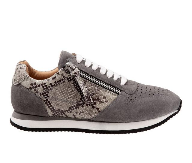 Women's Trotters Infinity Fashion Sneakers in Grey Snake color