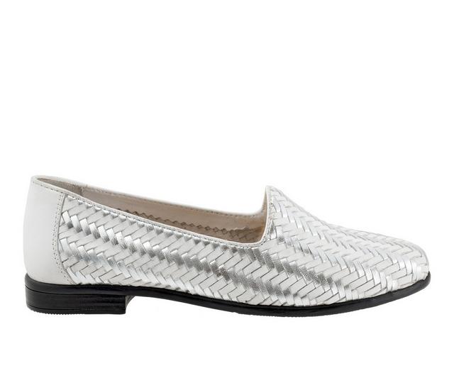 Women's Trotters Liz III Flats in White/Silver color