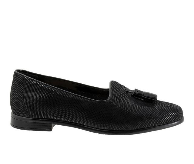 Women's Trotters Liz Tassel Loafers in Black Textured color