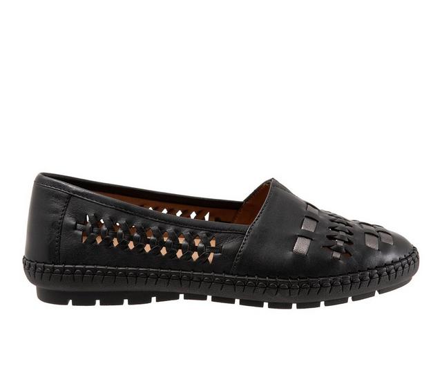 Women's Trotters Rory Slip-On Shoes in Black Platinum color