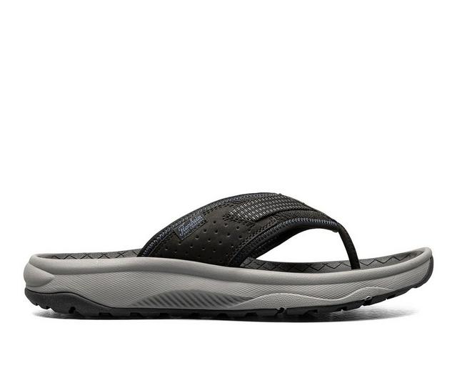 Men's Florsheim Tread Lite Thong Sandal Flip-Flops in Black CH color