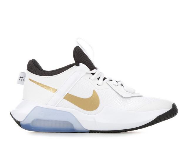 Kids' Nike Big Kid Air Zoom Crossover Basketball Shoes in Wht/Gold/Blk color