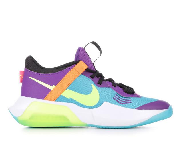 Kids' Nike Big Kid Air Zoom Crossover Basketball Shoes in Teal/Volt/Purp color