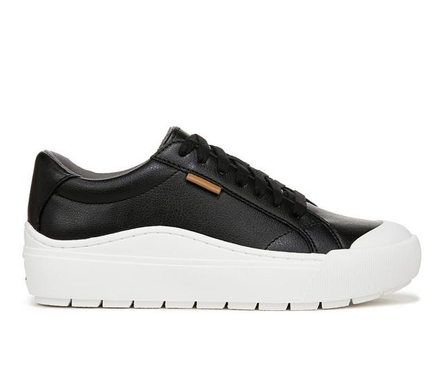 Women's Dr. Scholls Time Off Sustainable Platform Sneakers in New Black color