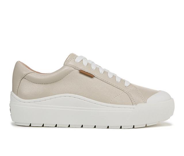 Women's Dr. Scholls Time Off Sustainable Platform Sneakers in Lt Champagne color