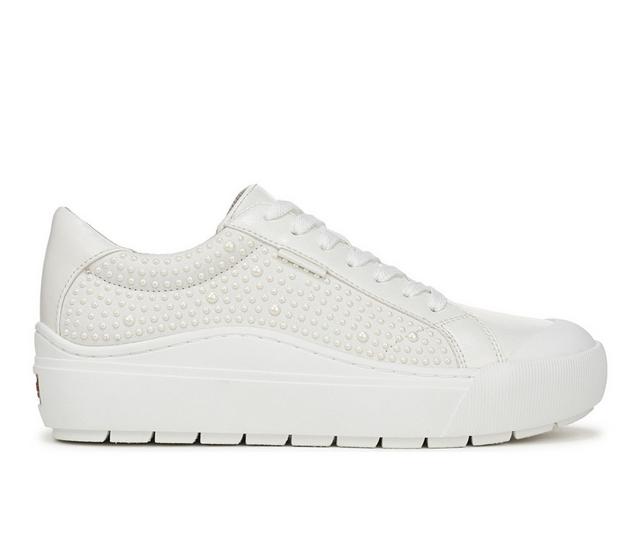 Women's Dr. Scholls Time Off Sustainable Platform Sneakers in Pearl White color