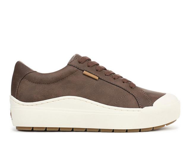 Women's Dr. Scholls Time Off Sustainable Platform Sneakers in Dark Brown color