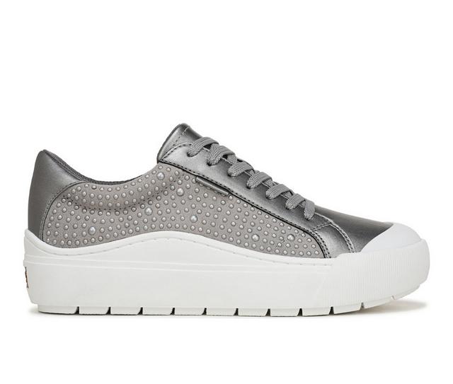 Women's Dr. Scholls Time Off Sustainable Platform Sneakers in Pewter color