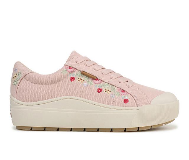 Women's Dr. Scholls Time Off Sustainable Platform Sneakers in Blush Embroider color