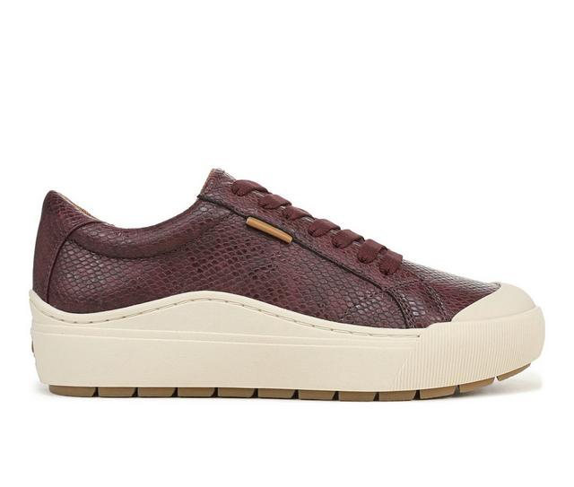 Women's Dr. Scholls Time Off Sustainable Platform Sneakers in Dark Burgundy color