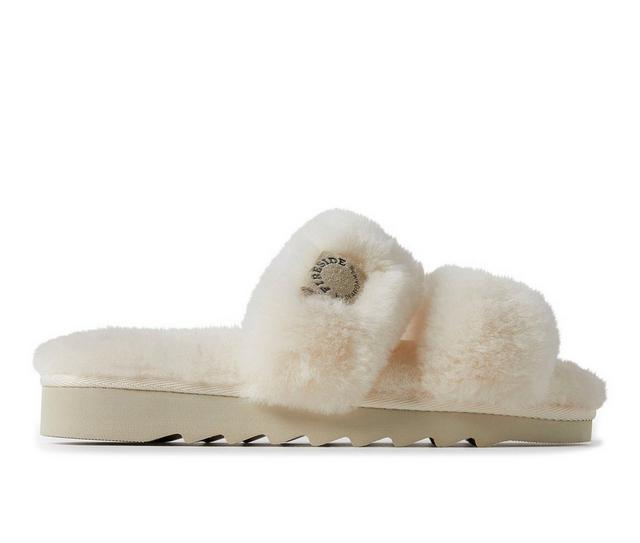 Women's Fireside by Dearfoams Benalla Genuine Shearling Slide in Natural color