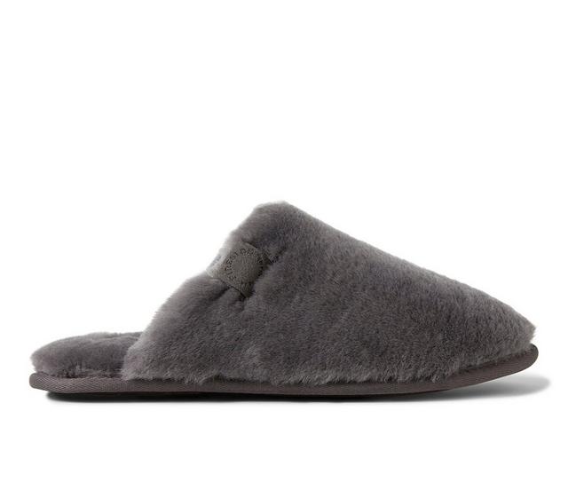 Fireside by Dearfoams Men's Broome Genuine Sherling Scuff Slippers in Grey color