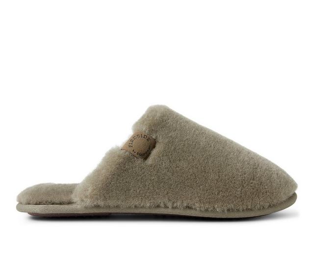 Fireside by Dearfoams Men's Broome Genuine Sherling Scuff Slippers in Moss color