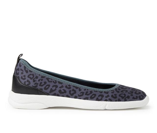 Women's Dearfoams OriginalComfort Easy Foam Ballet Flats in Grey Leopard color