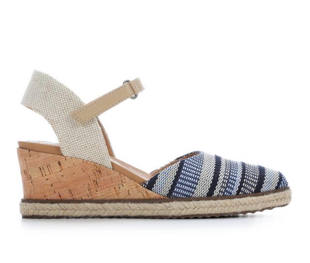Women's Baretraps Ocean Closed Toe Wedge Sandals in Navy Multi color