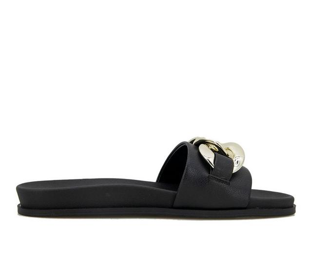 Women's XOXO Jolenne Slide On Sandals in Black color