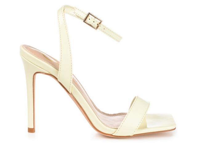Women's Journee Collection Dorian Stiletto Dress Sandals in Off White color