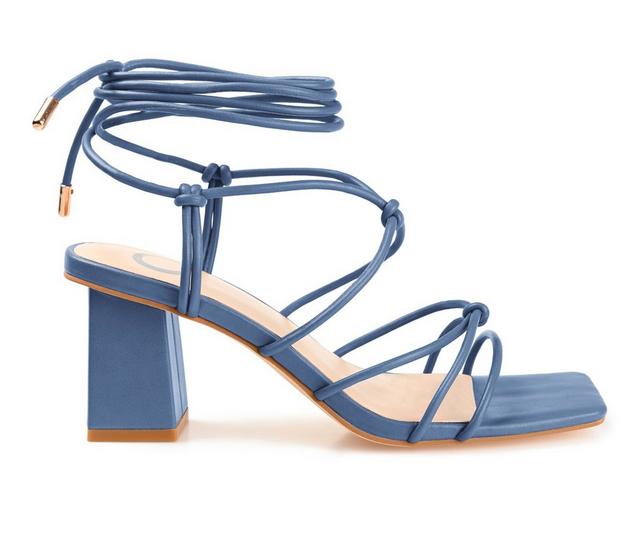 Women's Journee Collection Harpr Block Heel Dress Sandals in Blue color
