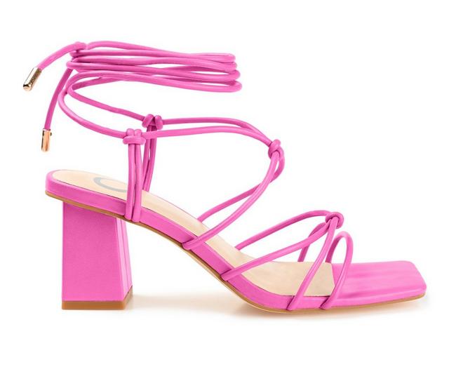 Women's Journee Collection Harpr Block Heel Dress Sandals in Pink color
