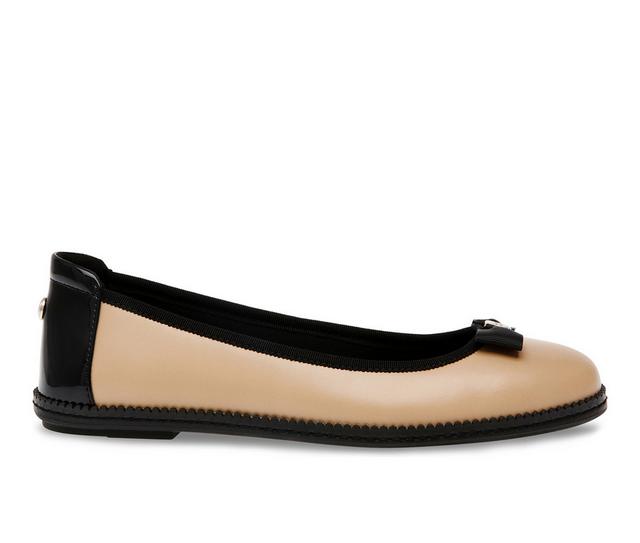 Women's Anne Klein Eve Flats in Nude/Black color