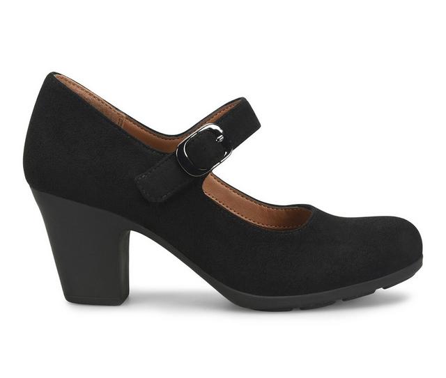 Women's EuroSoft Netty Pumps in Black Suede color