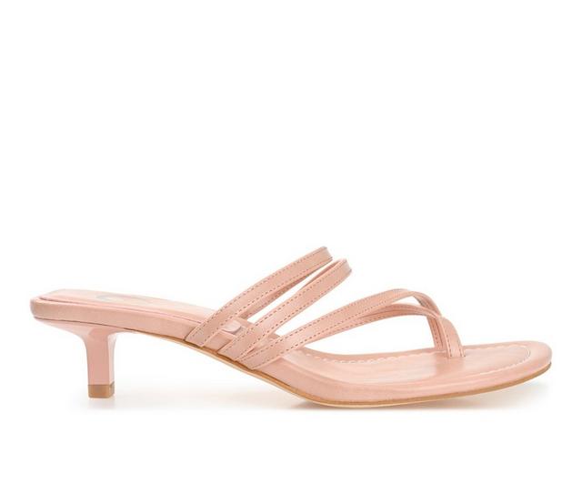 Women's Journee Collection Lettie Dress Sandals in Blush color