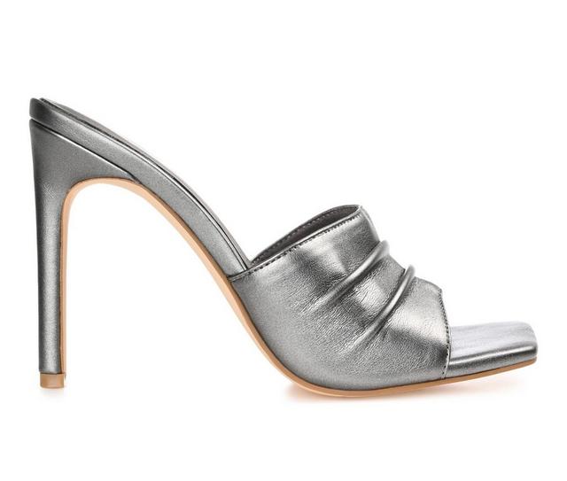 Women's Journee Collection Camber Stiletto Dress Sandals in Pewter color