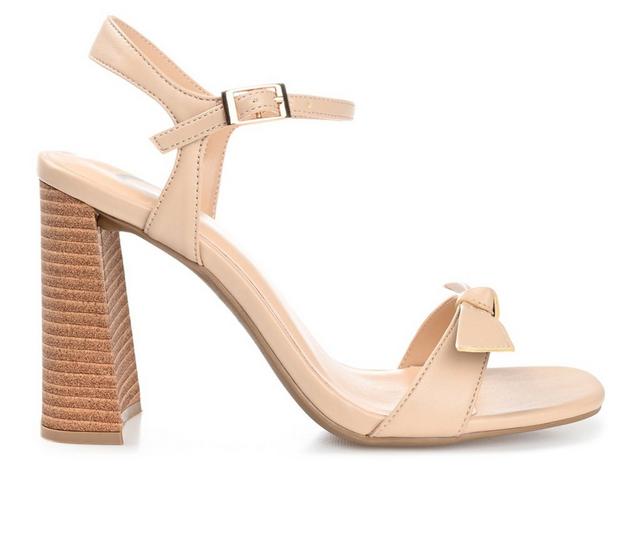 Women's Journee Collection Dianne Dress Sandals in Nude color
