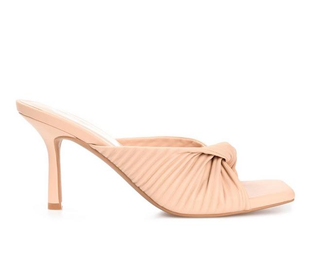 Women's Journee Collection Greer Dress Sandals in Nude color