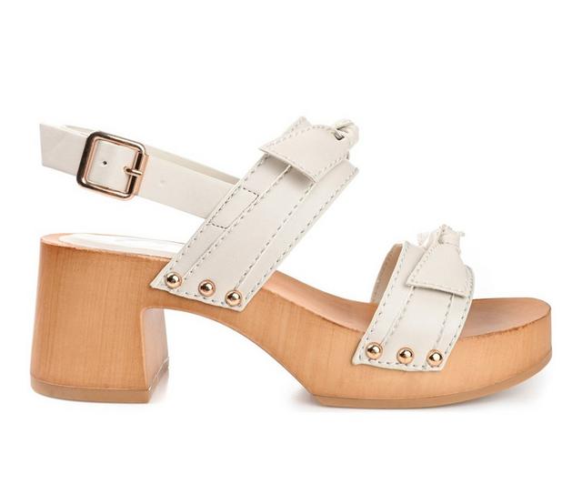 Women's Journee Collection Tia Dress Sandals in Ivory color
