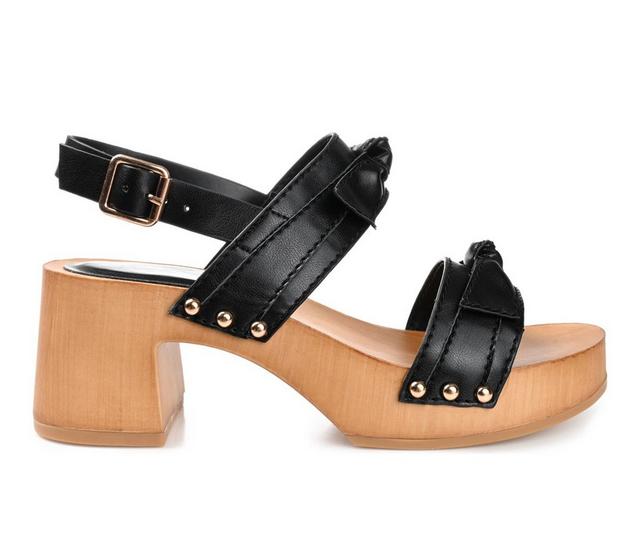 Women's Journee Collection Tia Dress Sandals in Black color
