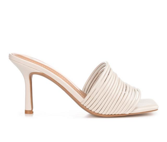 Women's Journee Collection Calliope Dress Sandals in Off White color