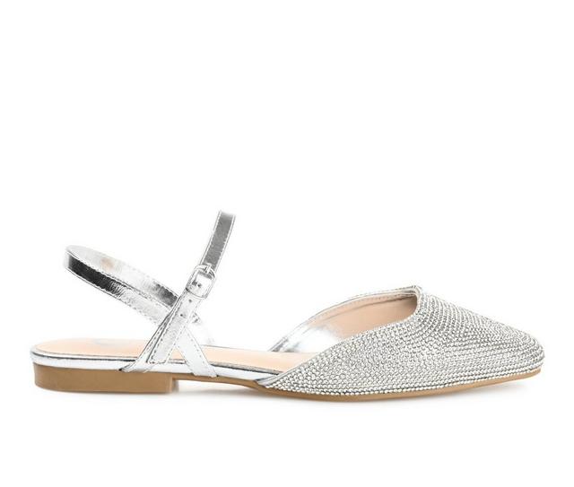 Women's Journee Collection Nysha Special Occasion Flats in Silver color